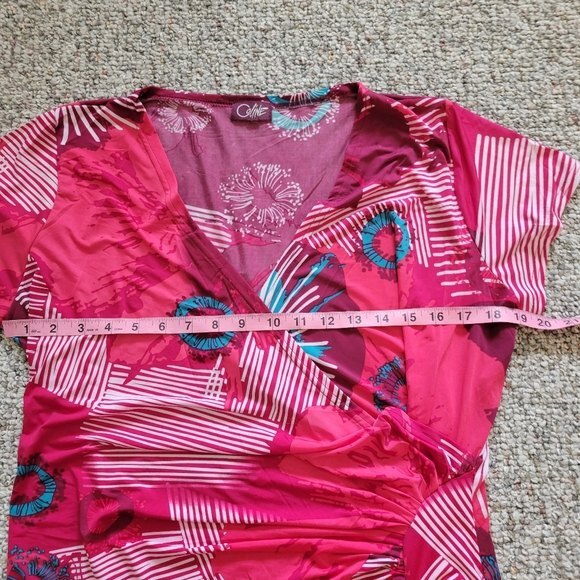 Coline Pink Abstract Floral Print Mini Dress Size Large - Picture 6 of 7